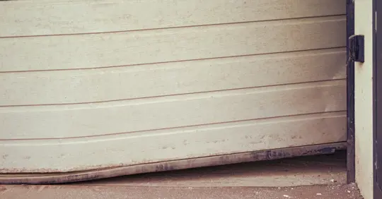 Garage door with an opening